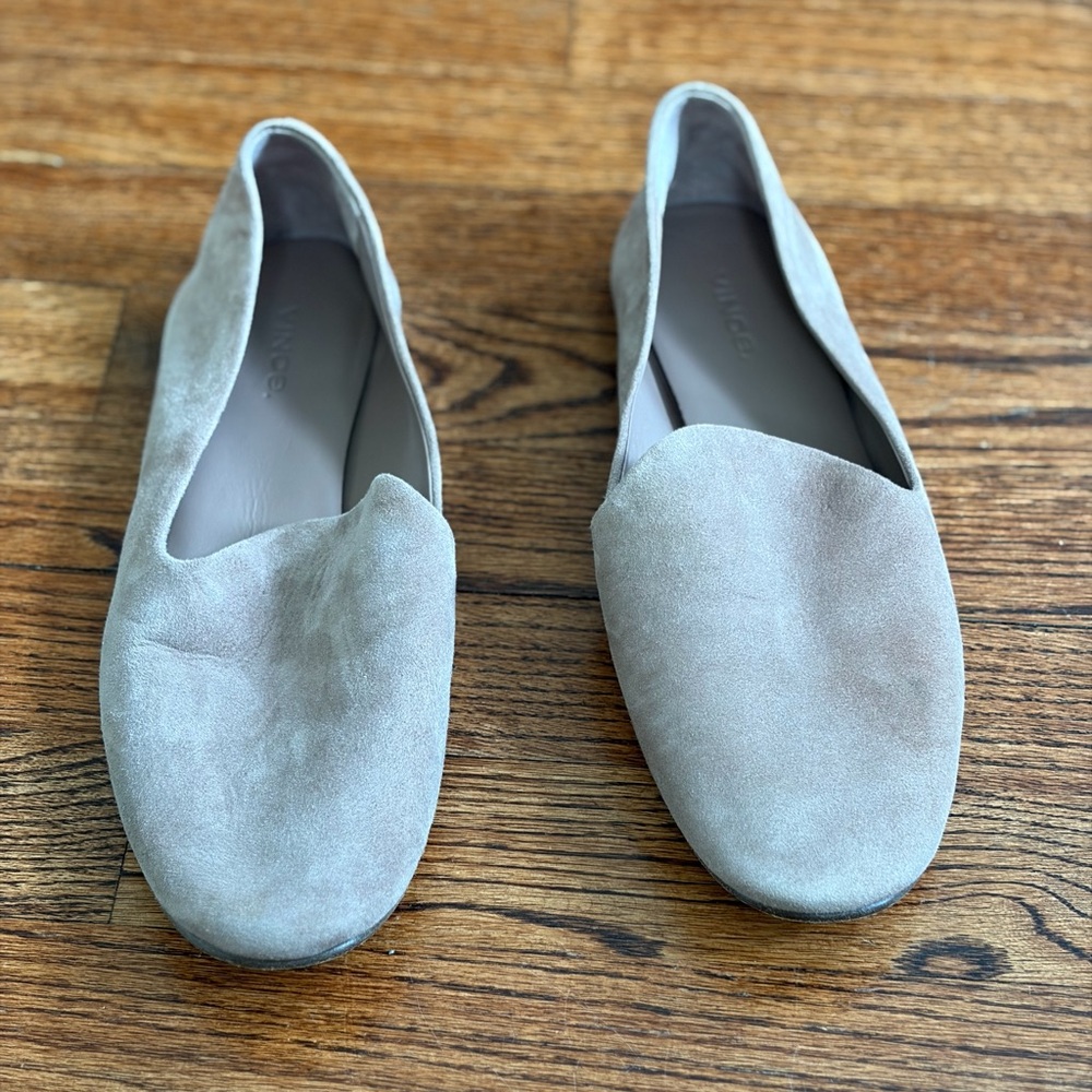 Vince Milo Suede Leather Women's Sz 9M Hydrangea Blush Flat Loafer Slip On Shoes